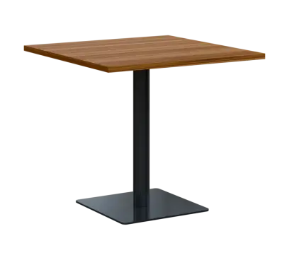 SQT 450 - 3 stůl hranlatý, deska 800x800 mm, síla 25 mm, trubková noha černá, ořech světlý